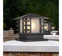 ESESE Farola de jardín, lámpara Pilar E27, Aluminio y Vidrio for Exteriores, decoración for Patio, Luces, Vallas columnas(S)