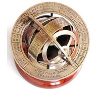 Esfera armilar de latón Astrolabio sobre Base de Madera náutica y Coleccionable