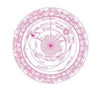 Esfera armilar sobre fondo blanco Calcomanías de pared 54x54cm Fácil instalación Rosa roja