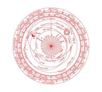 Esfera armilar sobre fondo blanco Calcomanías de pared 54x54cm No se cae Rojo