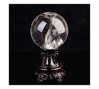 Esfera de adivinación Bola de Cristal Bola de adivinación Bal Bola de Cristal Blanca Agrietada Natural Bola auspiciosa de Oficina Bola de Feng Shui Talla de Piedra Regalo auspicioso Decoración para