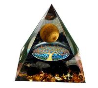 Esfera de cristal de ojo de tigre, Kit de pirámide de orgonita con piedra obsidiana, Reiki, energía, Chakra, curación, orgón