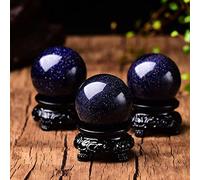 Esfera De Cuarzo De Piedra Redonda Natural Amatistas Cristal De Cuarzo Blanco Rosa Obsidiana Citrines Bola De Esfera De Piedra,Arenisca Azul,50-60 Mm