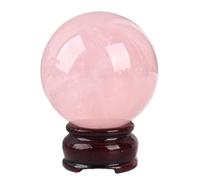 Esfera de cuarzo rosa natural for dormitorio, adorno espiritual piedra pulida for el hogar y la oficina, 9, cm(5.1"(13cm))