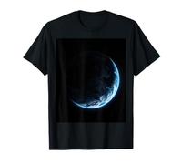 Esfera de la Tierra Pequeña Área iluminada Mínimo Escena Oscura Vista Limpia Camiseta