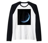 Esfera de la Tierra Pequeña Área iluminada Mínimo Escena Oscura Vista Limpia Camiseta Manga Raglan
