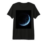 Esfera de la Tierra Pequeña Área iluminada Mínimo Escena Oscura Vista Limpia Camiseta Premium