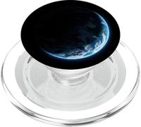 Esfera de la Tierra Pequeña Área iluminada Mínimo Escena Oscura Vista Limpia PopSockets PopGrip para MagSafe
