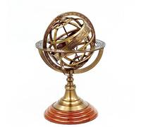 Esfera de latón armilar del zodiaco antiguo vintage | Decoración de barco antiguo de pirata | Nagina International (grande, latón antiguo)