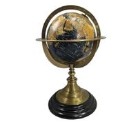 Esfera de mesa armilar de latón antiguo vintage con globo terráqueo de astroabio náutico marino