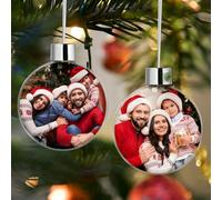 Esfera de Navidad Personalizada con Foto, Decoración de Navidad Fotografía, Adornos Navideños Personalizables para Embellecer tu Árbol, Regalo Ideal para Familiares