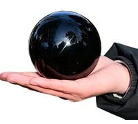 Esfera de obsidiana negra soporte,bola cristal grande meditación decoración