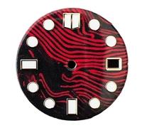 Esfera de piezas de reloj de cerámica de 28,5mm con esferas luminosas verdes SKX007 esferas modificadas sin logotipo for movimiento NH35(A2)