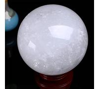 Esfera natural de Spar de Islandia Bola de cristal blanco Cristales pulidos Mineral de calcita, 5 cm