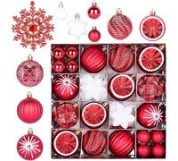 Esferas de adornos de Navidad | Globos galvanizados pintados | Juego de adornos de Navidad galvanizados de 2.36 pulgadas con gancho, para árbol interior, puerta delantera, lugar de trabajo, baile