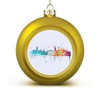 Esferas de Navidad con paisaje urbano de Venecia, adornos de Navidad, Italia, Venecia, acuarela, horizonte, bola colgante decorativa para árboles de Navidad, fiesta de vacaciones, regalo de Año Nuevo