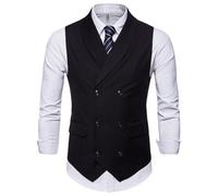 ESFHWYP Chaqueta chaleco casual para hombre-L-black