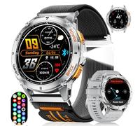 ESFOE DM4 Reloj Inteligente Hombre GPS Militar con LED Linterna, 1,43'' AMOLED 5ATM Impermeable Resistente Smartwatch con Altitude y Brújula, 170+Deportes, Llamadas Bluetooth,530mAh para iOS Android