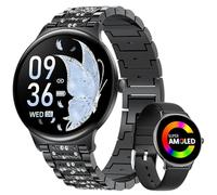 ESFOE Reloj Inteligente Mujer, 1.43''AMOLED Diamond Smartwatch Mujer con Llamadas, Monitor de Ritmo Cardíaco y Sueño,SpO2, 121 Modos Deportivos IP68 Impermeable Pulsera iOS Android Negro