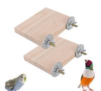 Esforzarse Plataforma para pájaros, 2 piezas, plataforma de madera para pájaros, accesorios para jaulas para loros, para loros, hámsters, jerbos, animales pequeños, (rectangular, 15 x 8 cm)