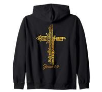 Esfuérzate Y Sé Valiente. Pasaje Bíblico Fe Cristiana Sudadera con Capucha