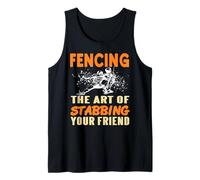 Esgrima Chiste Humor Negro Deporte Entre Amigos Camiseta sin Mangas