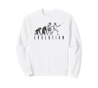 Esgrima Fencer Evolution Funny Vintage Esgrimistas Neandertal Sudadera
