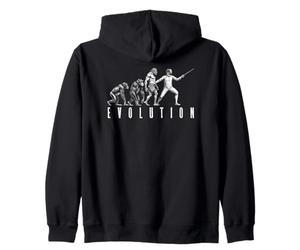 Esgrima Fencer Evolution Funny Vintage Esgrimistas Neandertal Sudadera con Capucha