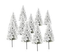 ESHDGFYB Kit de Diorama, 10 Piezas de pinos en Miniatura, árboles nevados Blancos, Bosque Invernal, maqueta de Trenes, Paisaje, Diorama, Escala OO(Style A,10cm)