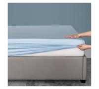 ESHDGFYB Sábana Ajustable de bambú orgánico, Cubierta de Cama Sedosa de Color sólido, Funda de colchón de Lujo con Banda de Goma, tamaño Doble Queen Personalizado(Blue Sky,150x200x30cm)