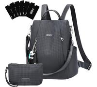 Eshow Mochila Antirrobo para Mujeres y Chicas, se Puede como Bolso de Hombro o Bolsa Bandolera, Adecuado para Viaje Escuela Compras y Trabajo Gris