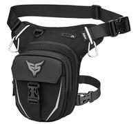 Eshow Pernera Moto Ampliable, Riñoneras con Correas Ajustables para Hombre y Mujer, Bolsa Pierna para Motocicleta Ciclismo Viajes Senderismo Deporte Negro