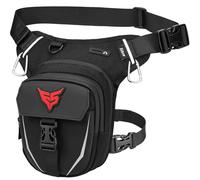 Eshow Pernera Moto Ampliable, Riñoneras con Correas Ajustables para Hombre y Mujer, Bolsa Pierna para Motocicleta Ciclismo Viajes Senderismo Deporte Negro