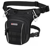 Eshow Pernera Moto Táctica Ampliable, Riñoneras Militar con Correas Ajustables para Hombre y Mujer, Bolsa Pierna para Motocicleta Viajes Senderismo Deportes Negro