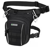 Eshow Pernera Moto Táctica Ampliable, Riñoneras Militar con Correas Ajustables para Hombre y Mujer, Bolsa Pierna para Motocicleta Viajes Senderismo Deportes Negro