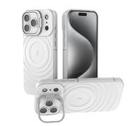 ESHUYI Funda Magnética para iPhone 17 Pro MAX Compatible con MagSafe, Carcasa Antigolpes de Grado Militar con Soporte, Airbags de Seguridad Integrados, Blanco