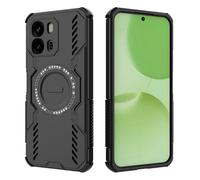 ESHUYI Funda Magnética para OPPO A6x 4G/5G, Carcasa Antigolpes con Esquinas de Airbag, Disipación de Calor, Híbrida TPU+PC, Negro