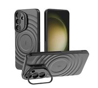 ESHUYI Funda Magnética para Samsung Galaxy S25 Plus(S25+) Compatible con MagSafe, Carcasa Antigolpes de Grado Militar con Soporte, Airbags de Seguridad Integrados, Negro