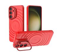 ESHUYI Funda Magnética para Samsung Galaxy S25 Plus(S25+) Compatible con MagSafe, Carcasa Antigolpes de Grado Militar con Soporte, Airbags de Seguridad Integrados, Rojo