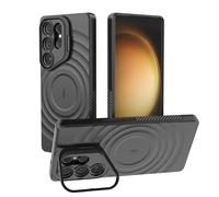 ESHUYI Funda Magnética para Samsung Galaxy S25 Ultra Compatible con MagSafe, Carcasa Antigolpes de Grado Militar con Soporte, Airbags de Seguridad Integrados, Negro