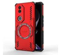 ESHUYI Funda Magnética para Vivo V50 5G, Carcasa Antigolpes con Esquinas de Airbag, Disipación de Calor, Híbrida TPU+PC, Rojo