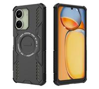 ESHUYI Funda Magnética para Xiaomi Redmi 13C(4G/5G)/Poco C65, Carcasa Antigolpes con Esquinas de Airbag, Disipación de Calor, Híbrida TPU+PC, Negro