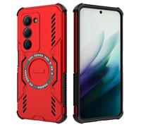 ESHUYI Funda Magnética para Xiaomi Redmi 15 (4G/5G) 171mm, Carcasa Antigolpes con Esquinas de Airbag, Disipación de Calor, Híbrida TPU+PC, Rojo