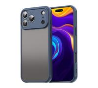 ESHUYI Funda Mate para iPhone 17 Pro MAX, [Protección contra Caídas Grado Militar] Carcasa Trasera Translúcida Esmerilada, Antihuellas - Azul