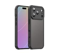ESHUYI Funda Mate para iPhone 17 Pro, [Protección contra Caídas Grado Militar] Carcasa Trasera Translúcida Esmerilada, Antihuellas - Negro
