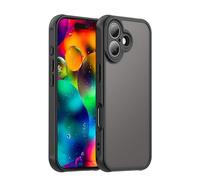 ESHUYI Funda Mate para iPhone 17, [Protección contra Caídas Grado Militar] Carcasa Trasera Translúcida Esmerilada, Antihuellas - Negro
