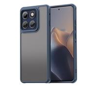 ESHUYI Funda Mate para Motorola Edge 60 Pro, [Protección contra Caídas Grado Militar] Carcasa Trasera Translúcida Esmerilada, Antihuellas - Azul