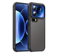 ESHUYI Funda Mate para Xiaomi 17 Pro, [Protección contra Caídas Grado Militar] Carcasa Trasera Translúcida Esmerilada, Antihuellas - Negro