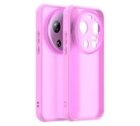 ESHUYI Funda Mate para Xiaomi 17 Ultra, [Protección contra Caídas Grado Militar] Carcasa Trasera Translúcida Esmerilada, Antihuellas - Rosa