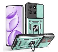 ESHUYI Funda para Honor 400 Smart (4G/5G)/Honor X7d con Protección de Cámara Cubierta y Soporte de Anillo [Compatible con Soporte Magnético para Coche] Carcasa Grado Militar Anti-caída, Verde